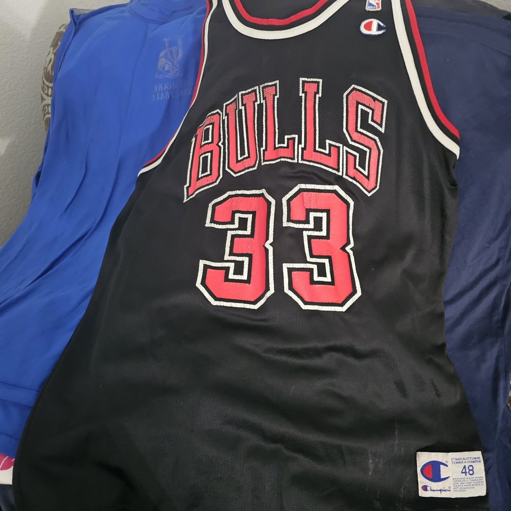 Men's Champion Chicago Bulls Scottie Pippen #33 Jersey